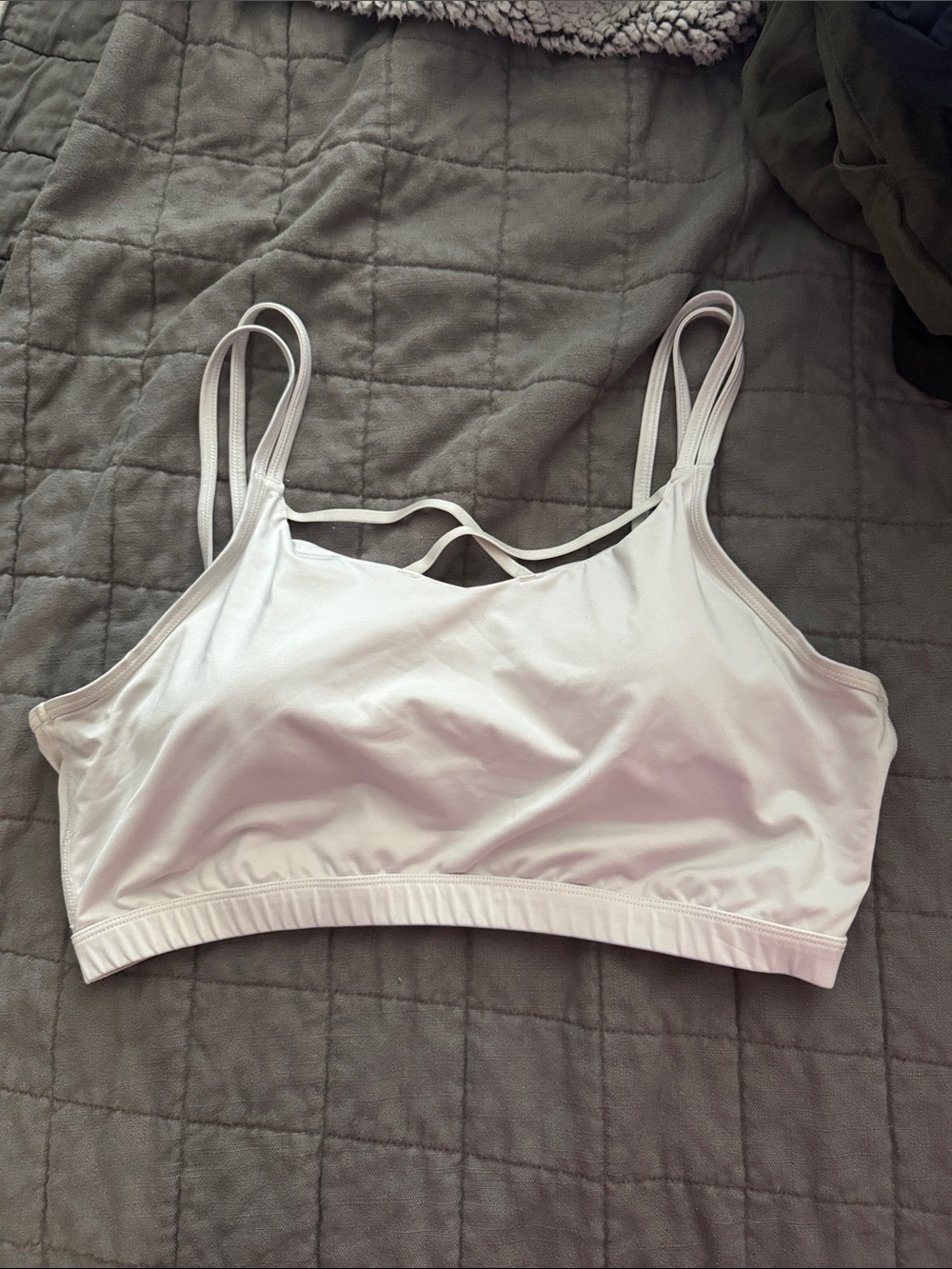 Women’s White Strappy Sports Bra